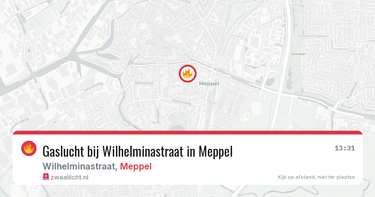 Gaslucht bij Wilhelminastraat in Meppel — 28 mrt 2026