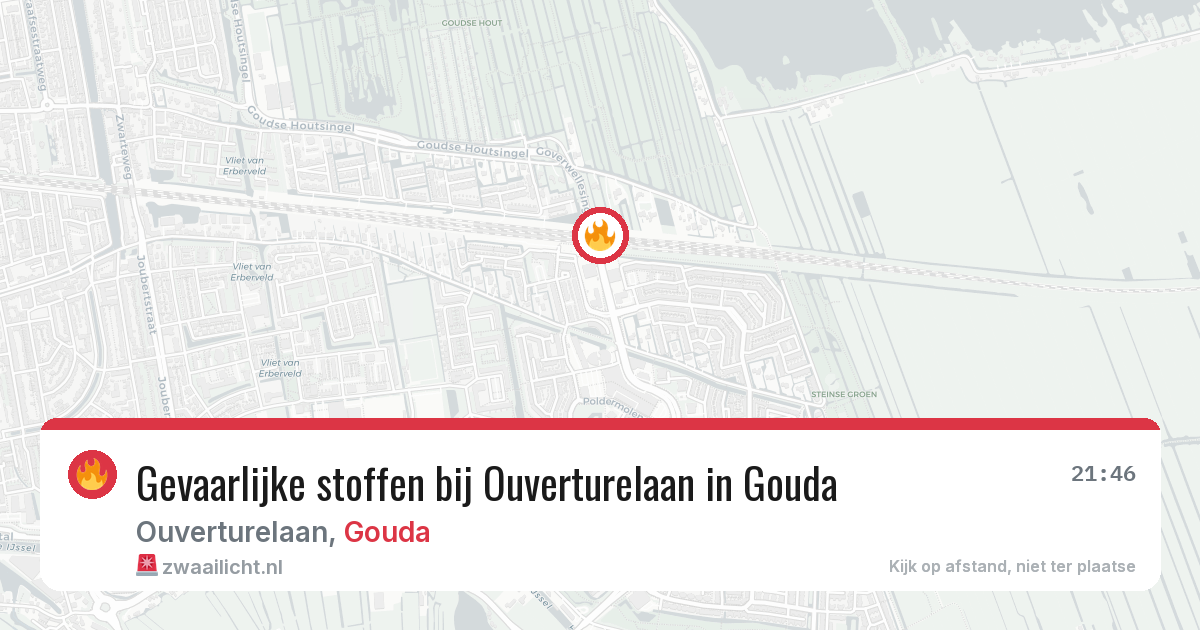 Gevaarlijke stoffen bij Ouverturelaan in Gouda — 4 jun 2026