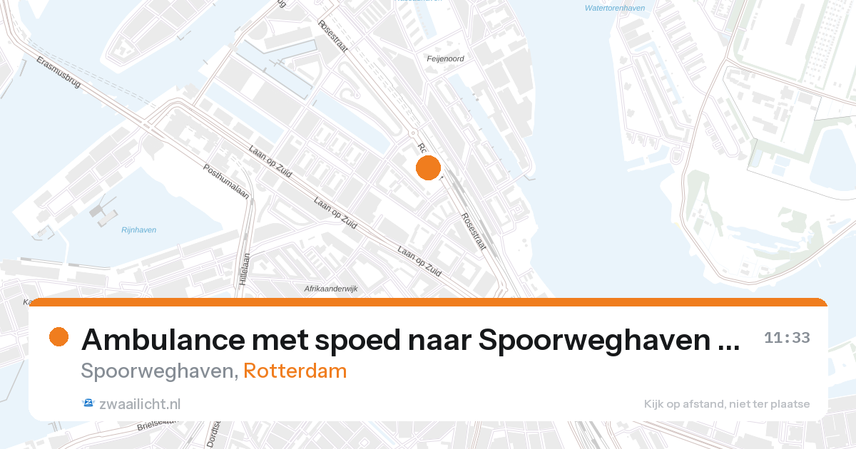 Ambulance met spoed naar Spoorweghaven in Rotterdam — 28 aug 2026
