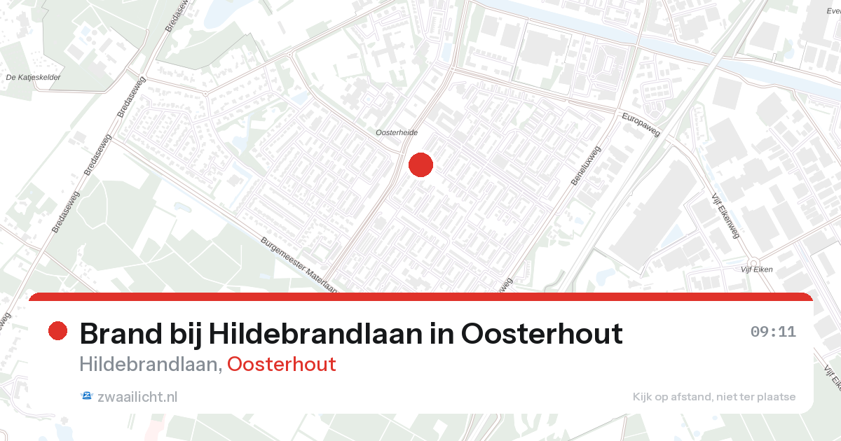 Brand bij Hildebrandlaan in Oosterhout — 1 apr 2026