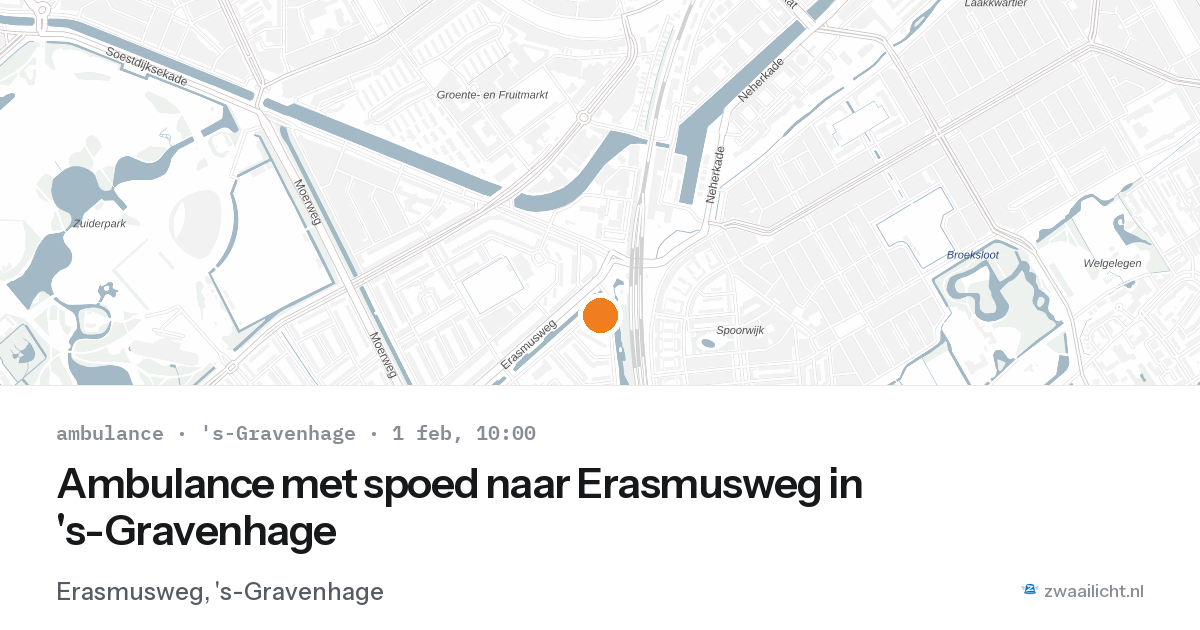 Ambulance met spoed naar Erasmusweg in 's-Gravenhage — 1 feb 2026