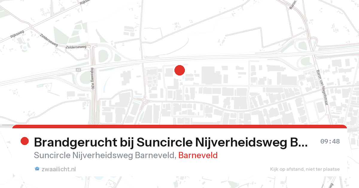 Brandgerucht bij Suncircle Nijverheidsweg Barneveld in Barneveld — 11 apr 2026