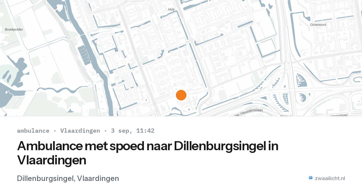 Ambulance met spoed naar Dillenburgsingel in Vlaardingen — 3 sep 2026