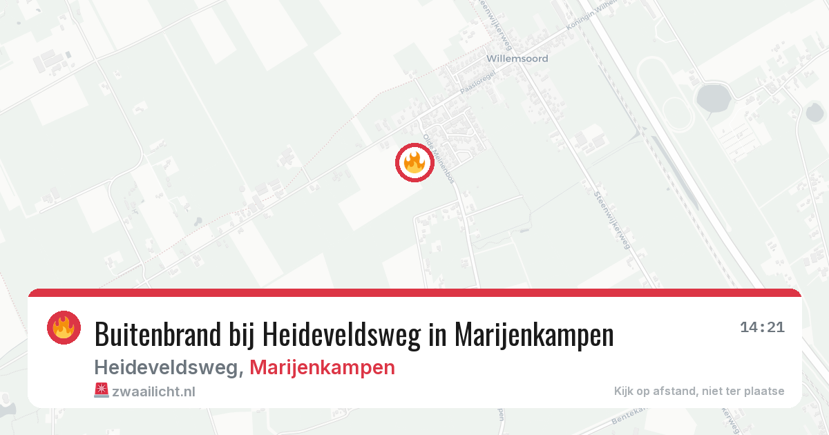 Buitenbrand bij Heideveldsweg in Marijenkampen — 16 apr 2026