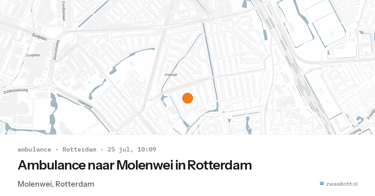 Ambulance naar Molenwei in Rotterdam — 25 jul 2026