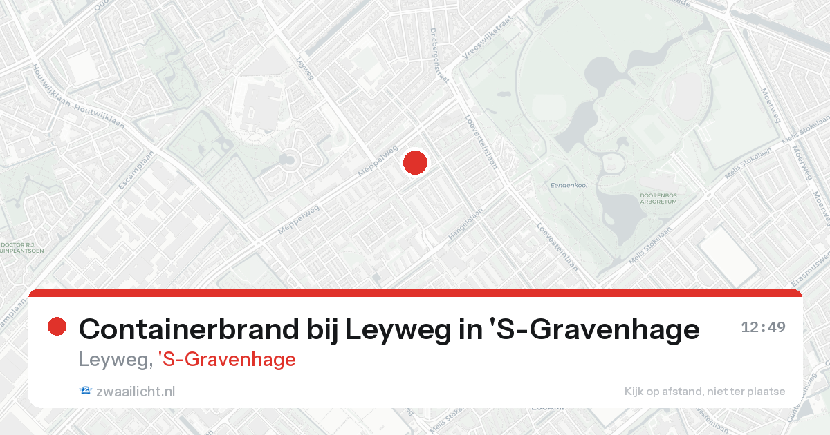 Containerbrand bij Leyweg in 'S-Gravenhage — 18 aug 2026