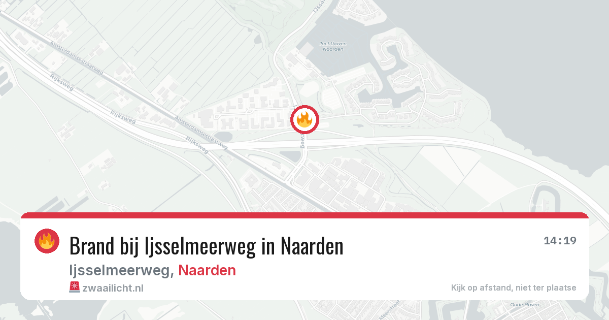 Brand bij Ijsselmeerweg in Naarden — 20 apr 2026