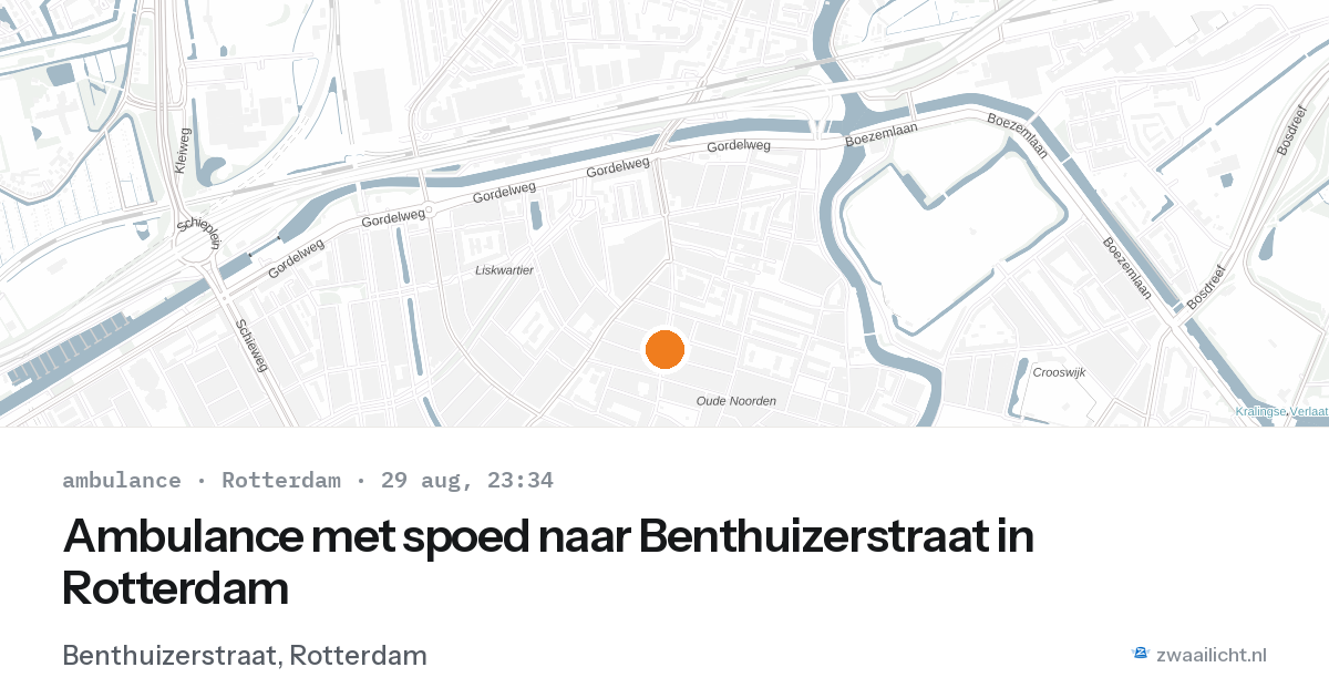 Ambulance met spoed naar Benthuizerstraat in Rotterdam — 29 aug 2026