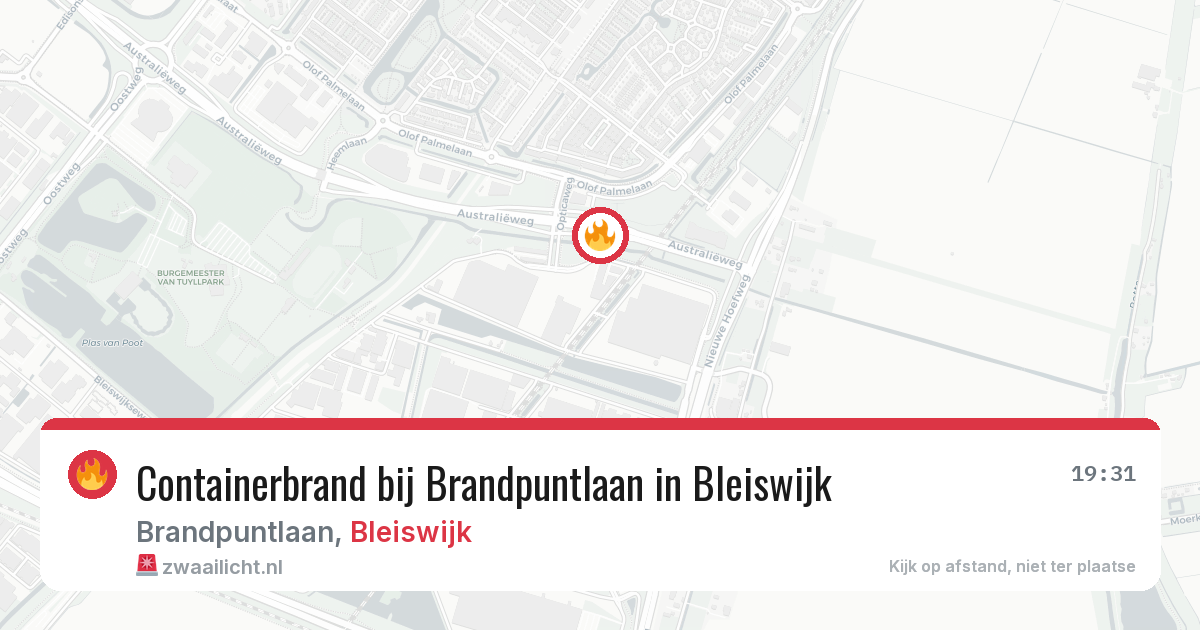 Containerbrand bij Brandpuntlaan in Bleiswijk — 4 aug 2026