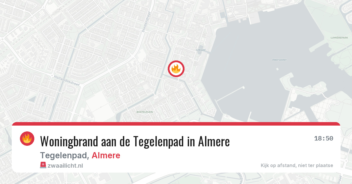 Woningbrand aan de Tegelenpad in Almere — 9 aug 2026