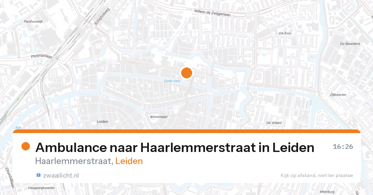 Ambulance naar Haarlemmerstraat in Leiden — 28 mrt 2026