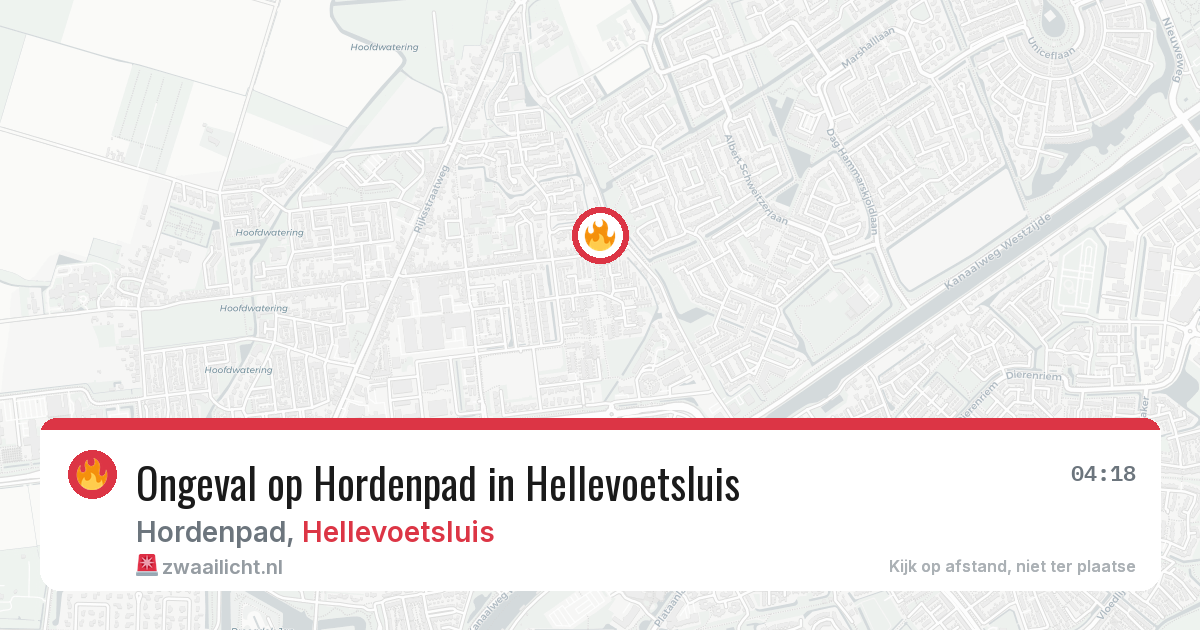 Ongeval op Hordenpad in Hellevoetsluis — 15 mrt 2026