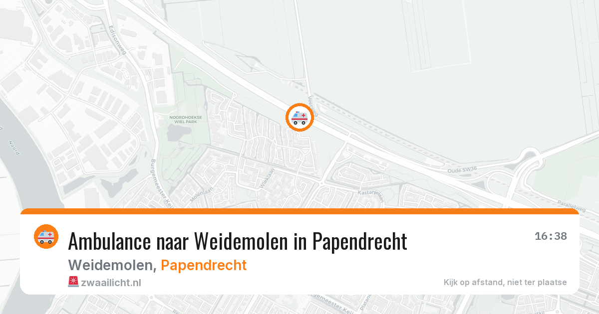 Ambulance naar Weidemolen in Papendrecht — 17 mei 2026