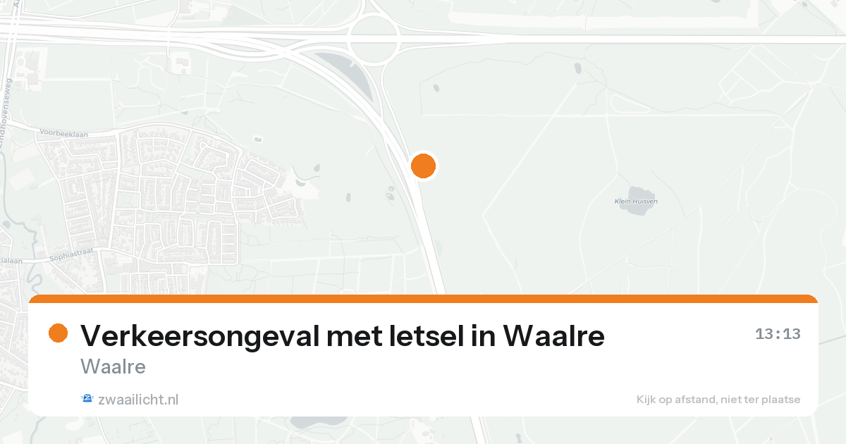 Verkeersongeval met letsel in Waalre — 21 aug 2026