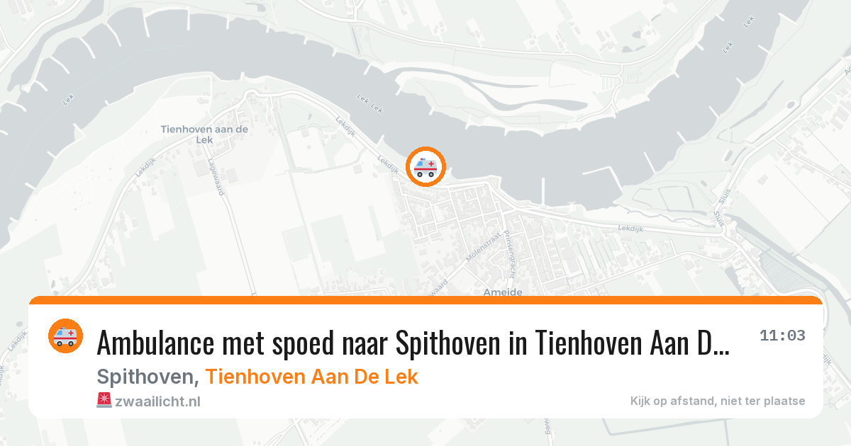 Ambulance met spoed naar Spithoven in Tienhoven Aan De Lek — 10 apr 2026