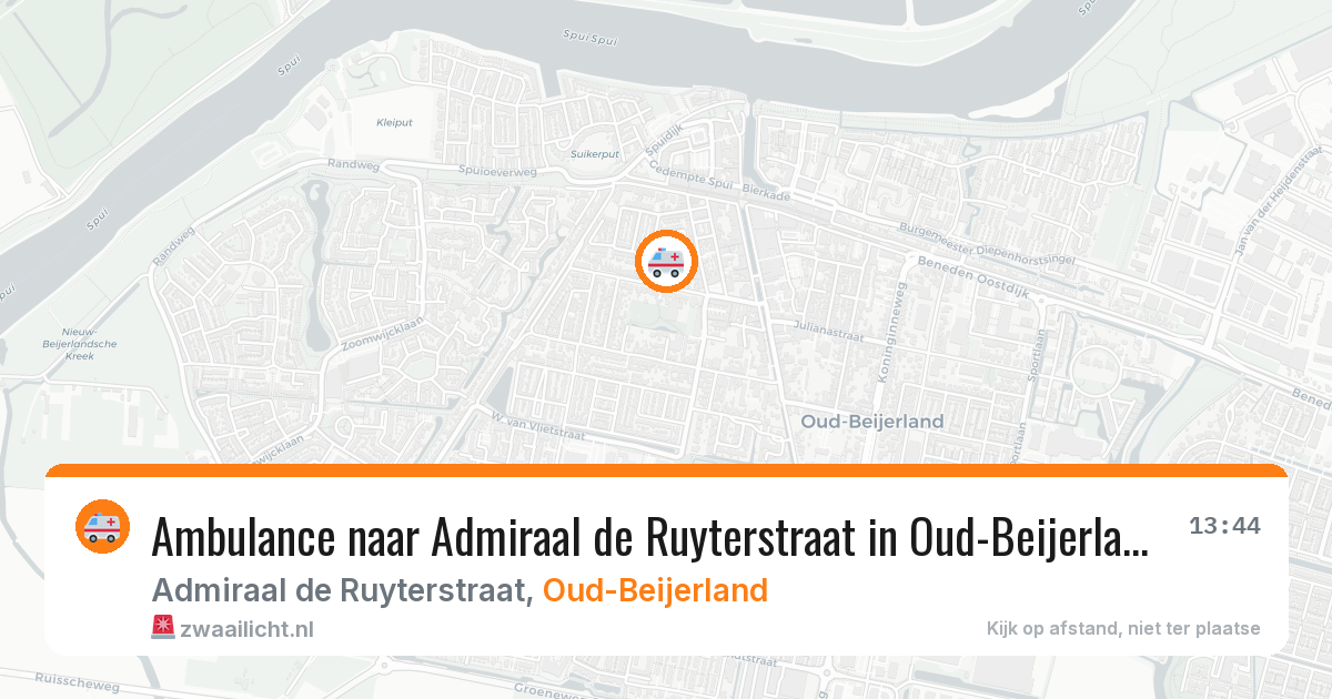 Ambulance naar Admiraal de Ruyterstraat in Oud-Beijerland — 7 aug 2026