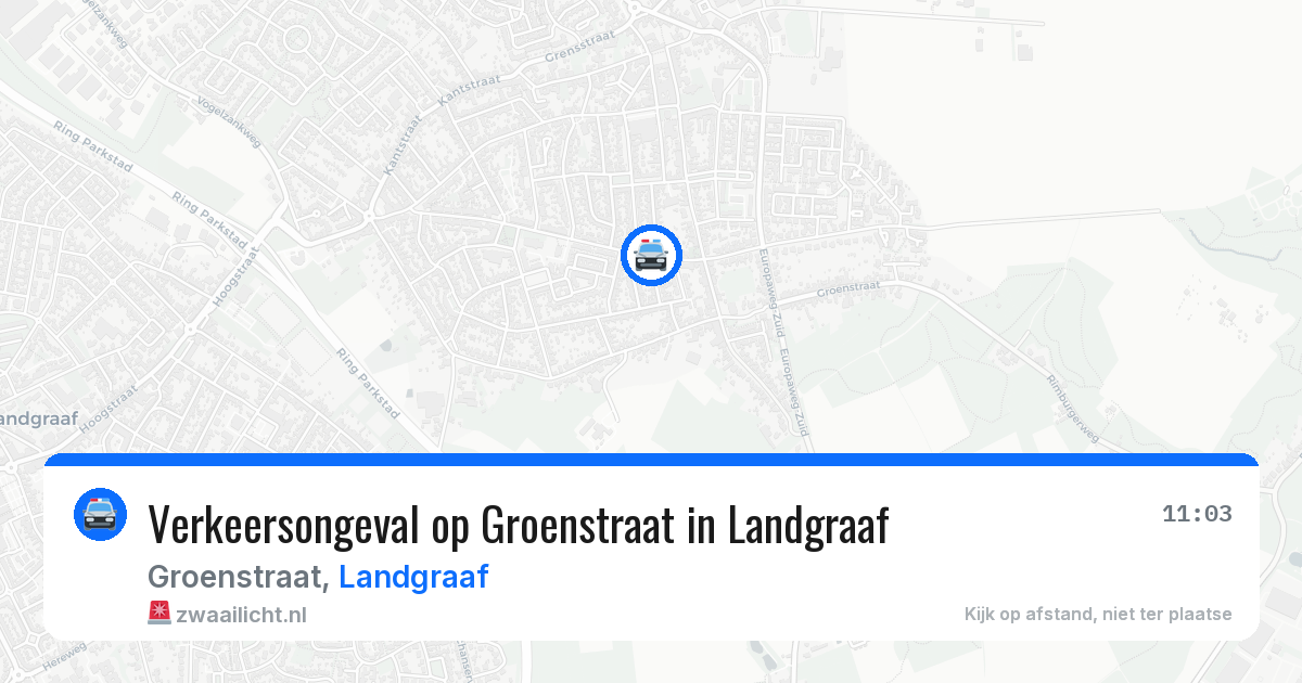 Verkeersongeval op Groenstraat in Landgraaf — 29 mrt 2026