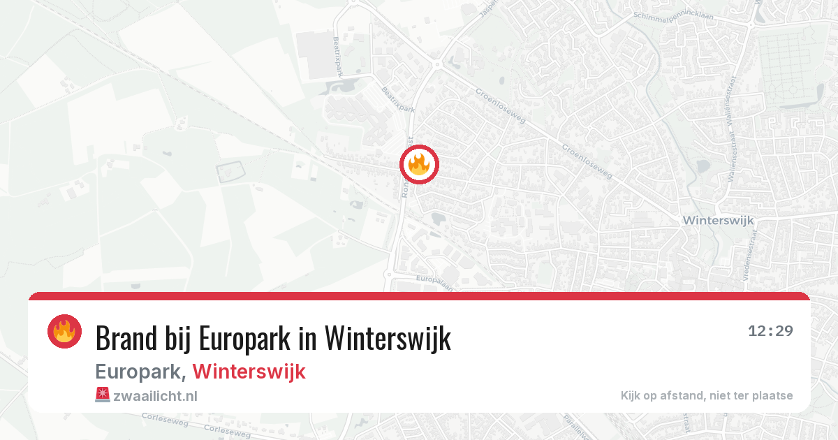Brand bij Europark in Winterswijk — 29 jul 2026