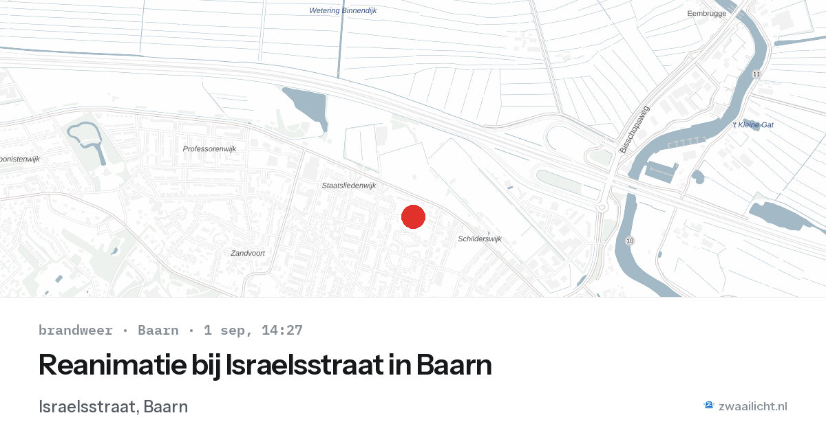 Reanimatie bij Israelsstraat in Baarn — 1 sep 2026