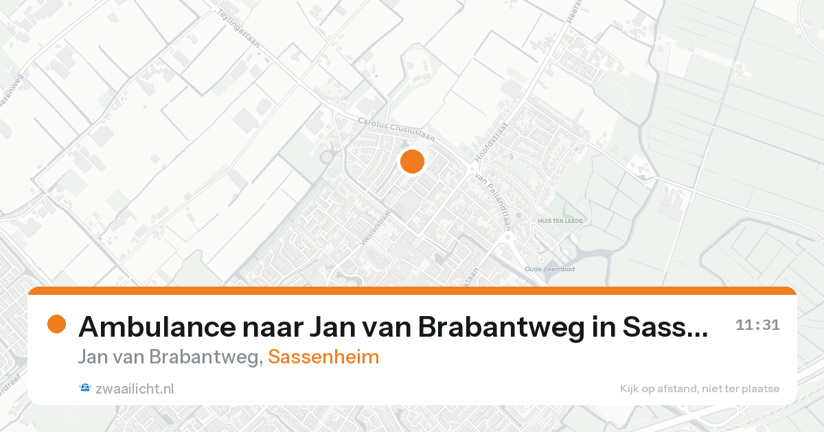 Ambulance naar Jan van Brabantweg in Sassenheim — 20 aug 2026