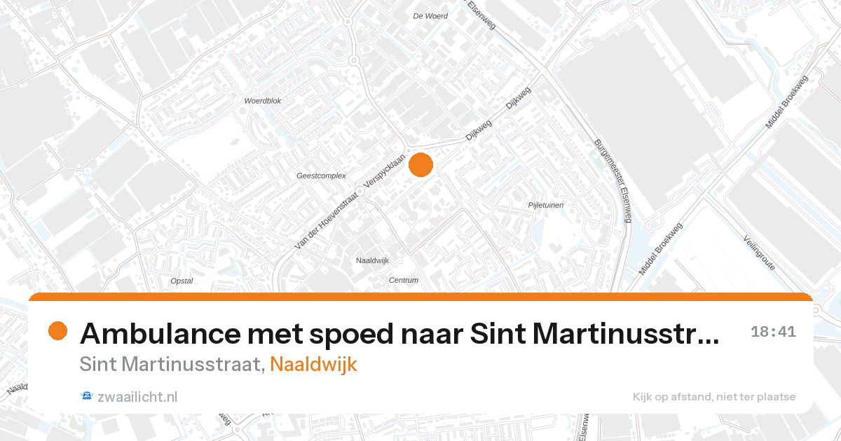 Ambulance met spoed naar Sint Martinusstraat in Naaldwijk — 28 aug 2026