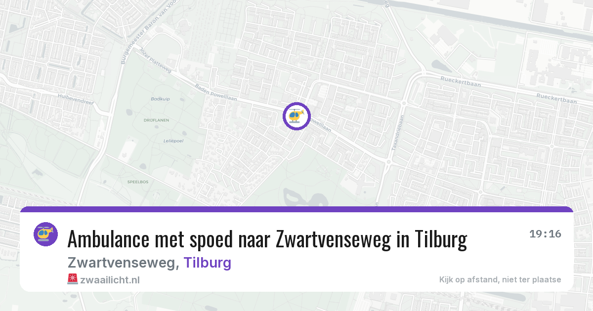 Ambulance met spoed naar Zwartvenseweg in Tilburg — 27 jun 2026