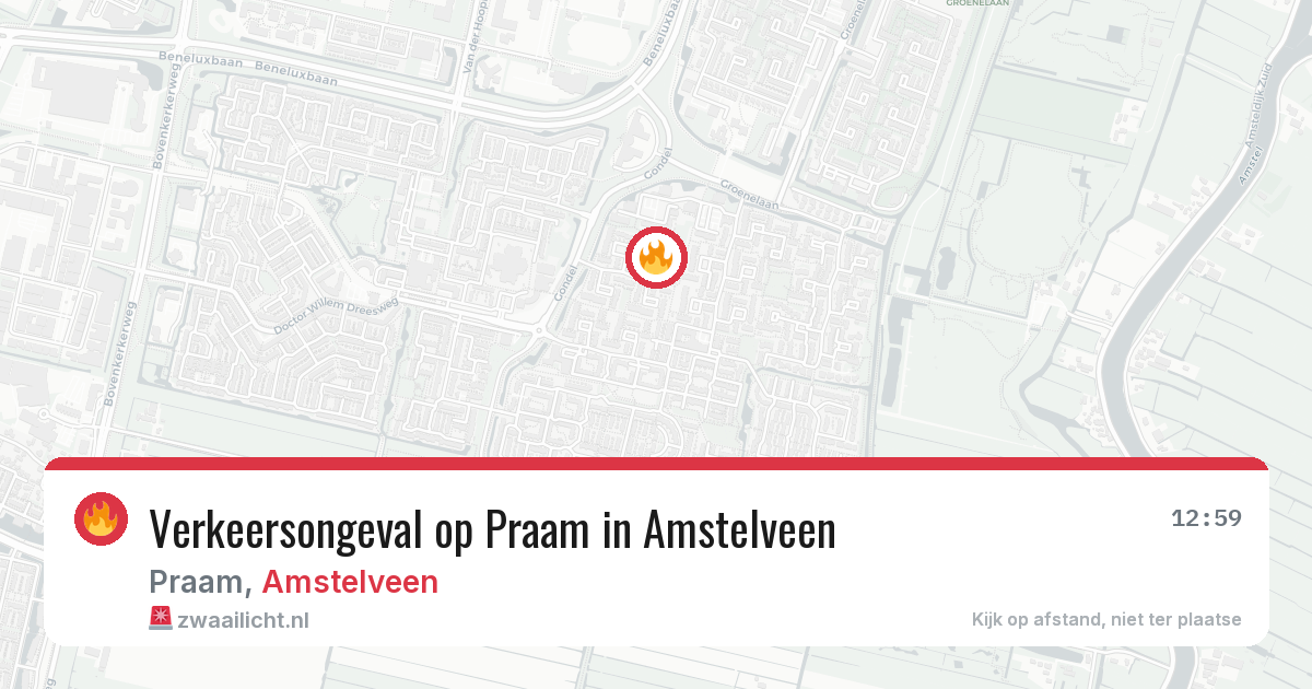 Verkeersongeval op Praam in Amstelveen — 29 apr 2026