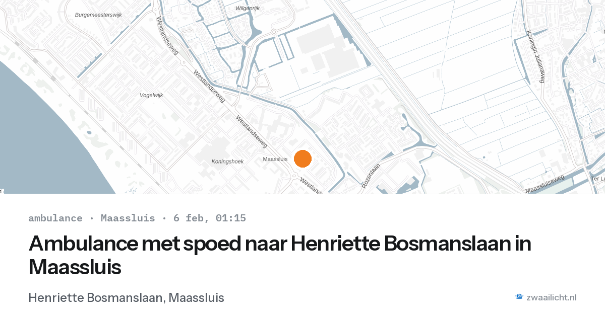 Ambulance met spoed naar Henriette Bosmanslaan in Maassluis — 6 feb 2026
