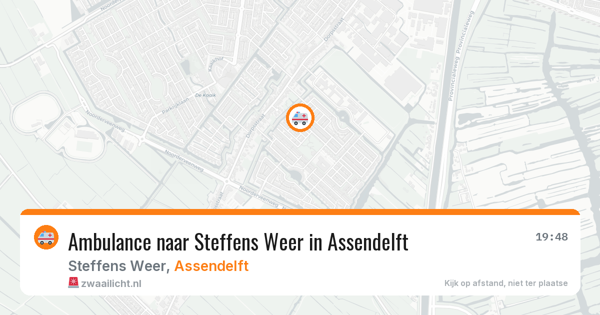 Ambulance naar Steffens Weer in Assendelft — 19 jul 2026
