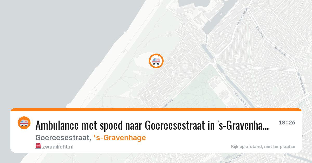 Ambulance met spoed naar Goereesestraat in 's-Gravenhage — 10 aug 2026