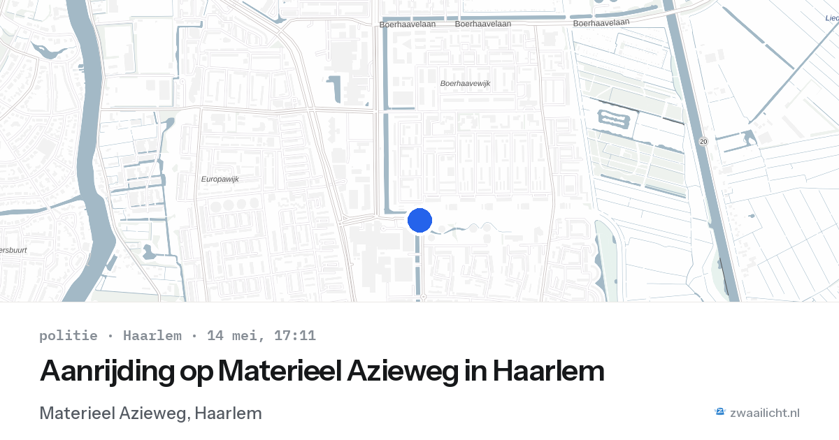 Aanrijding op Materieel Azieweg in Haarlem — 14 mei 2026