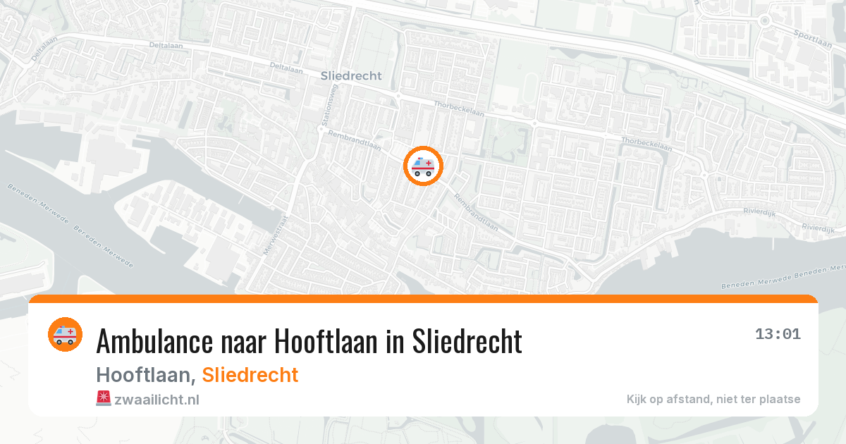 Ambulance naar Hooftlaan in Sliedrecht — 14 feb 2026