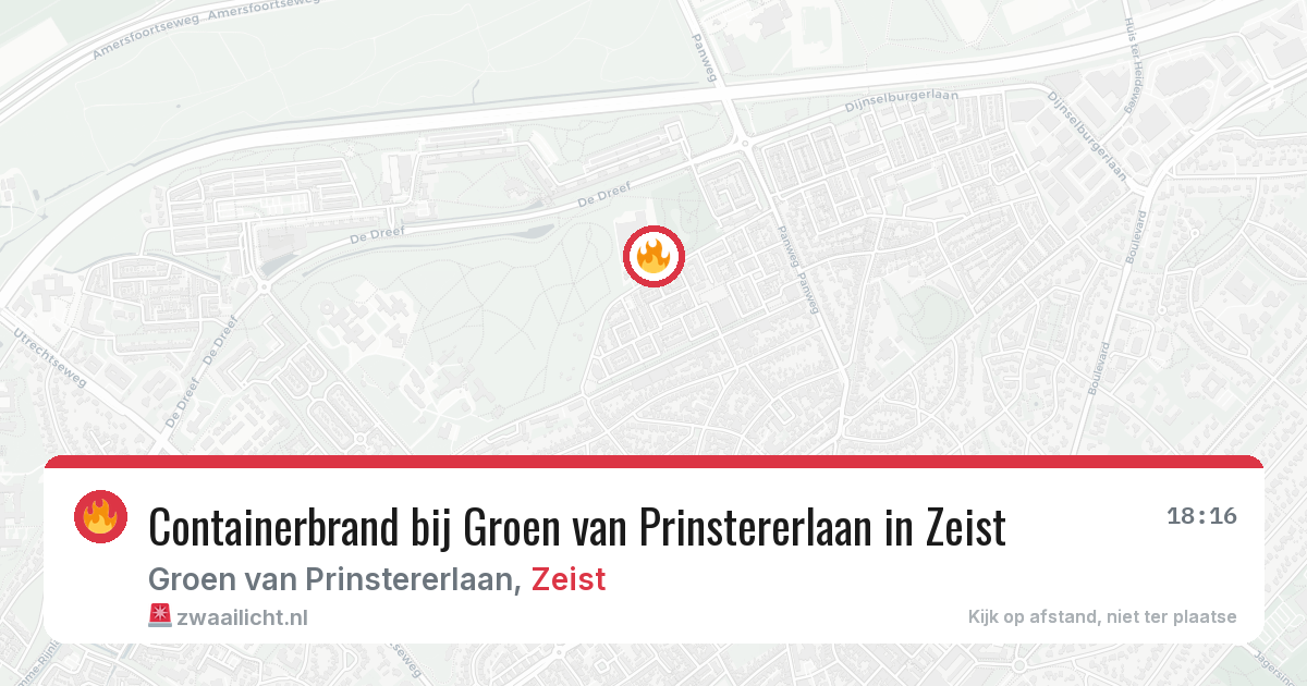 Containerbrand bij Groen van Prinstererlaan in Zeist — 19 mrt 2026