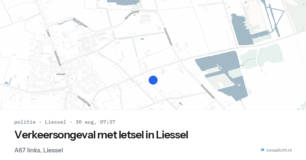Verkeersongeval met letsel in Liessel — 30 aug 2026