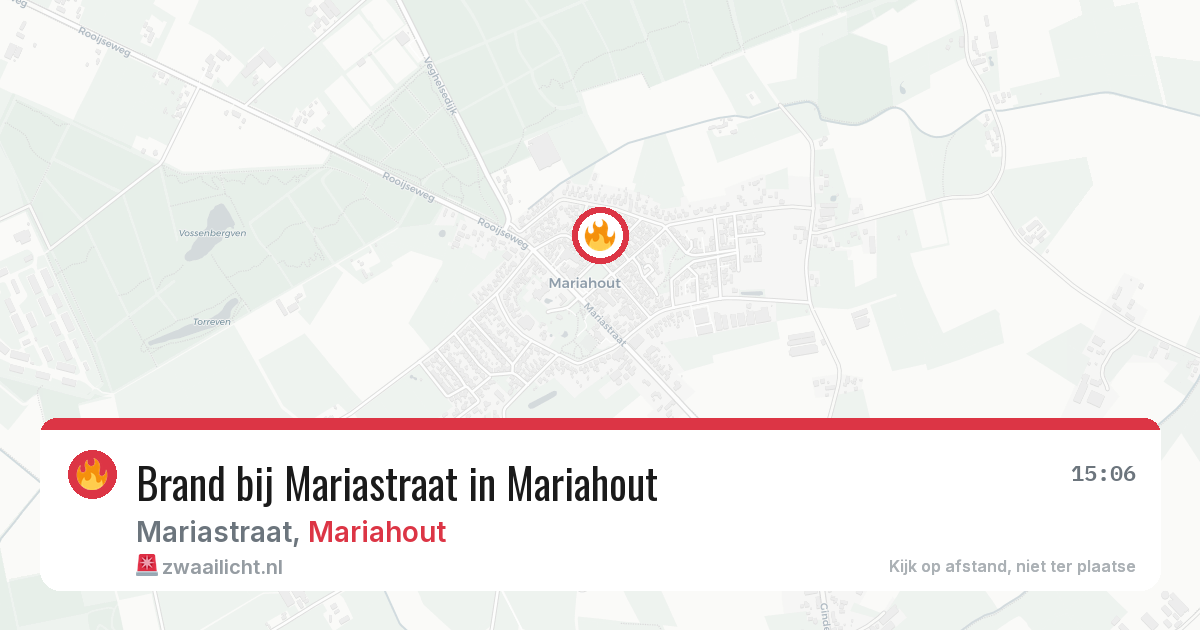 Brand bij Mariastraat in Mariahout — 16 jun 2026