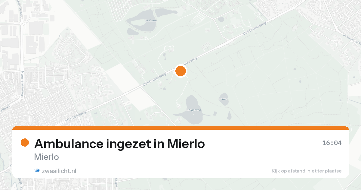 Ambulance ingezet in Mierlo — 15 aug 2026