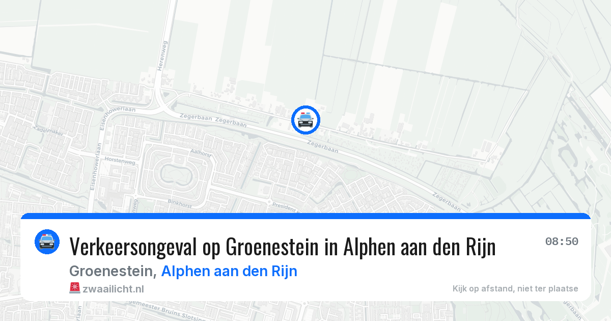 Verkeersongeval op Groenestein in Alphen aan den Rijn — 13 aug 2026