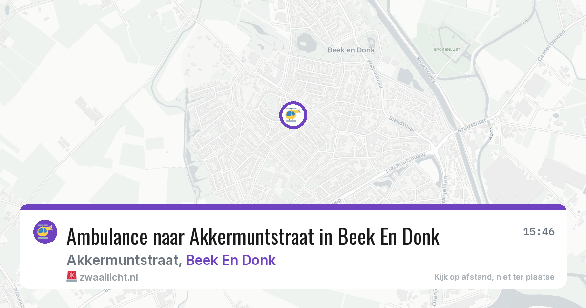 Ambulance naar Akkermuntstraat in Beek En Donk — 7 aug 2026
