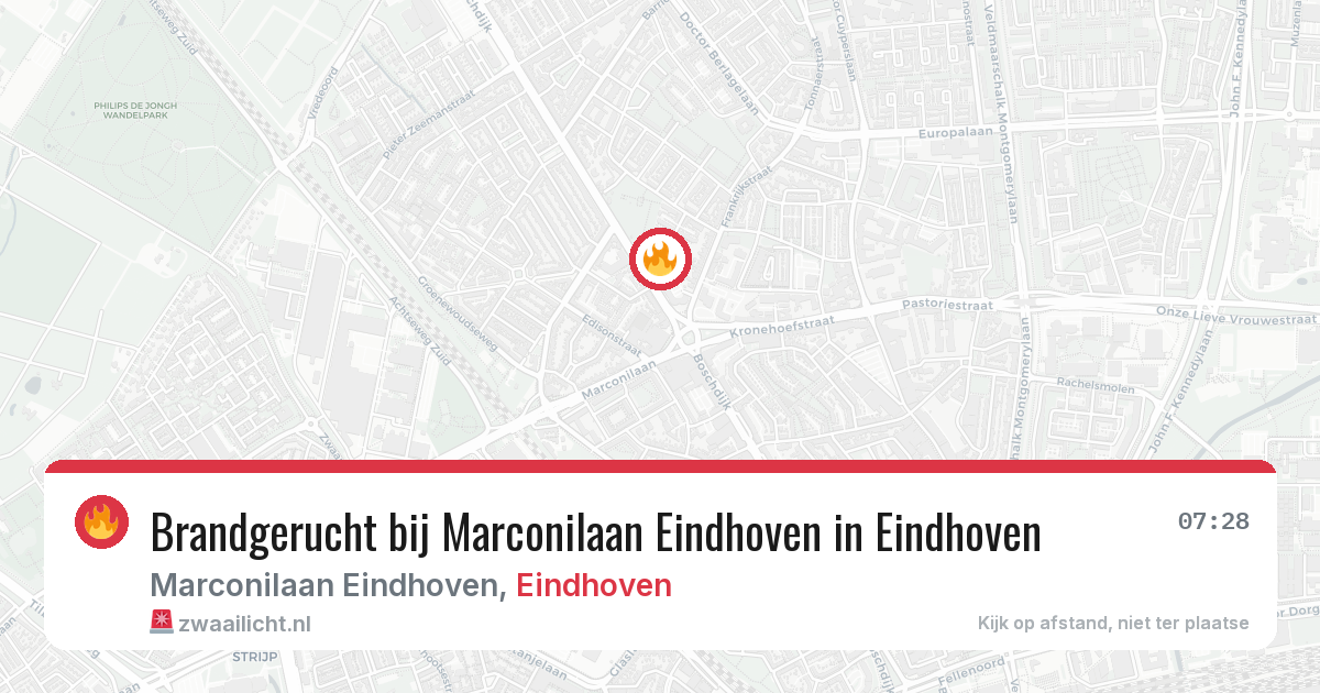 Brandgerucht bij Marconilaan Eindhoven in Eindhoven — 24 mrt 2026
