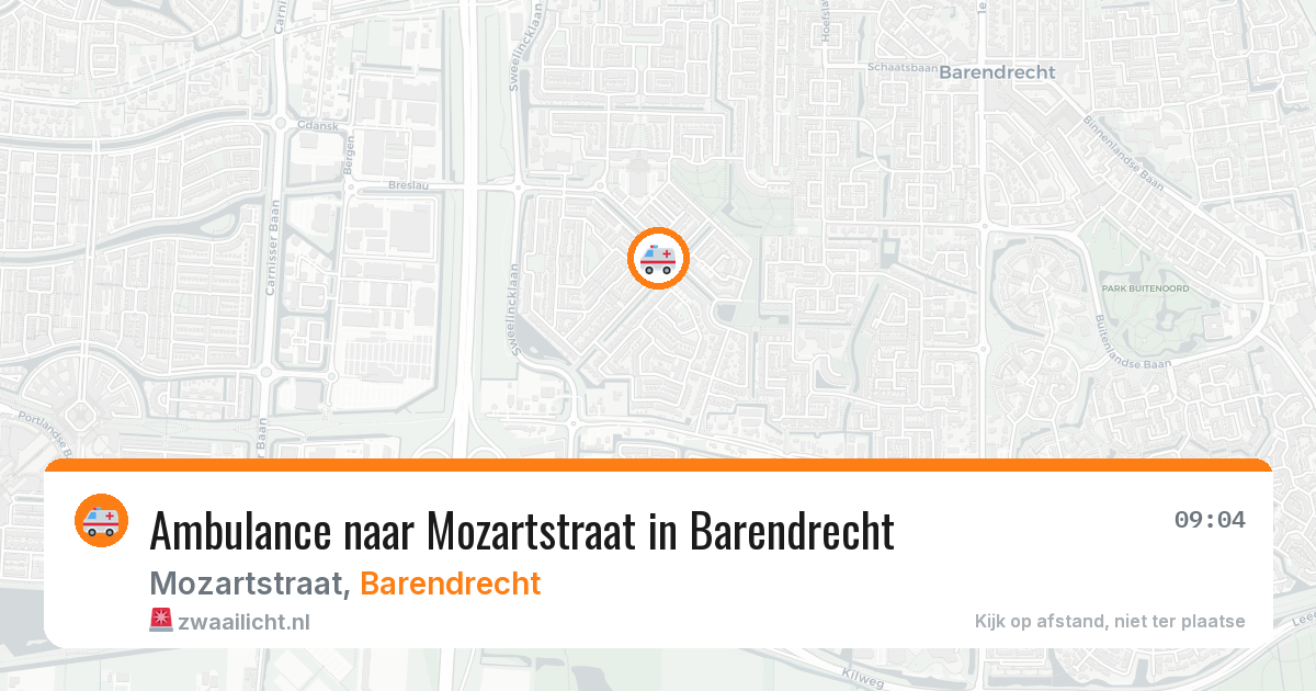 Ambulance naar Mozartstraat in Barendrecht — 5 aug 2026