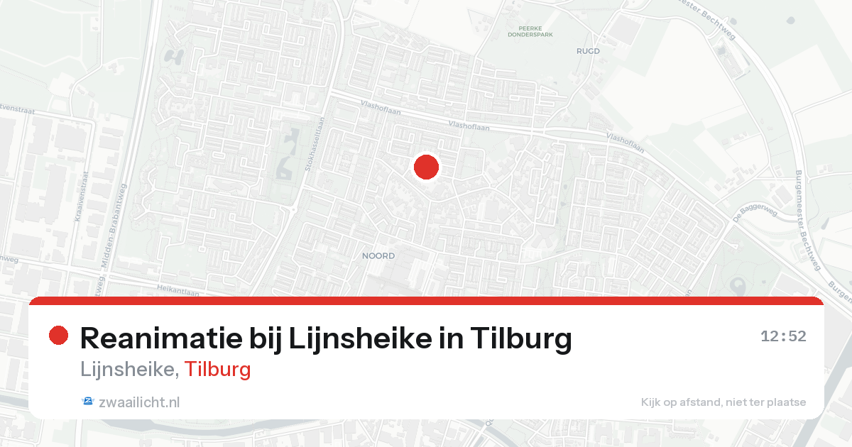 Reanimatie bij Lijnsheike in Tilburg — 15 aug 2026