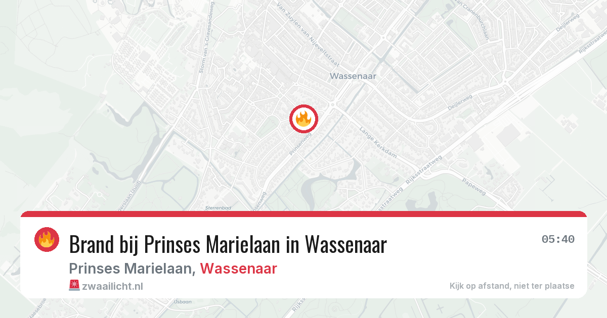 Brand bij Prinses Marielaan in Wassenaar — 25 mei 2026