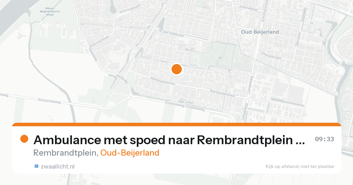 Ambulance met spoed naar Rembrandtplein in Oud-Beijerland — 22 aug 2026