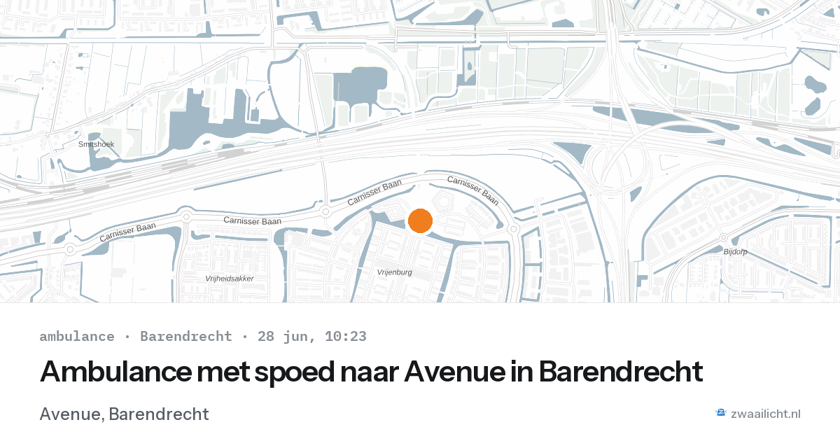 Ambulance met spoed naar Avenue in Barendrecht — 28 jun 2026