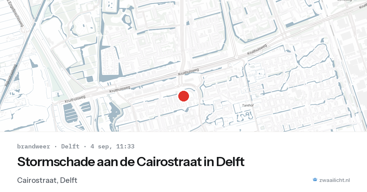 Stormschade aan de Cairostraat in Delft — 4 sep 2026
