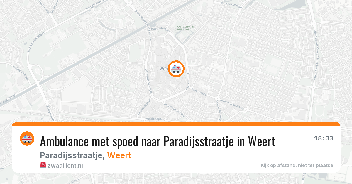 Ambulance met spoed naar Paradijsstraatje in Weert — 15 apr 2026