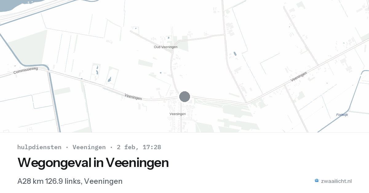 Wegongeval in Veeningen — 2 feb 2026