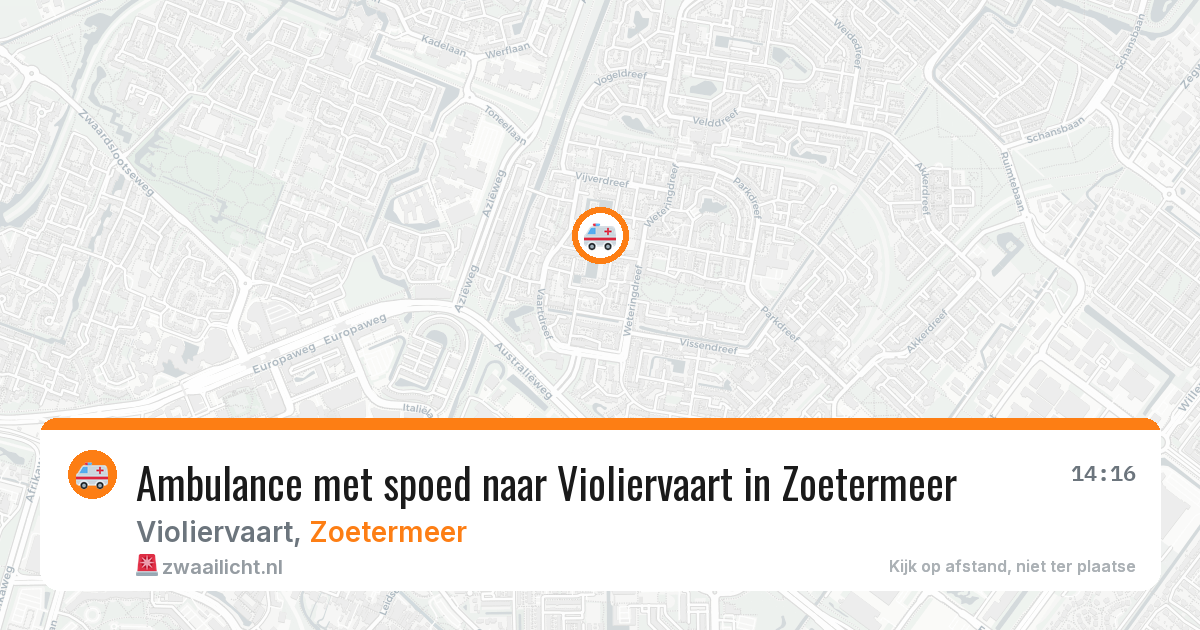 Ambulance met spoed naar Violiervaart in Zoetermeer — 20 jun 2026