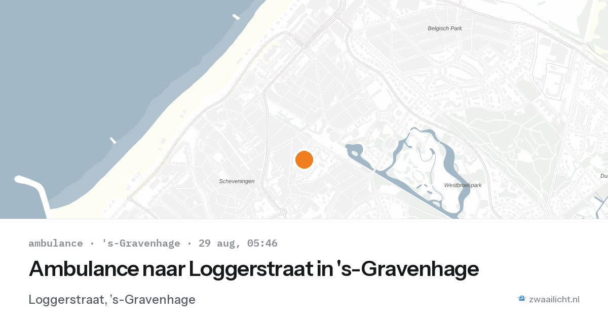 Ambulance naar Loggerstraat in 's-Gravenhage — 29 aug 2026