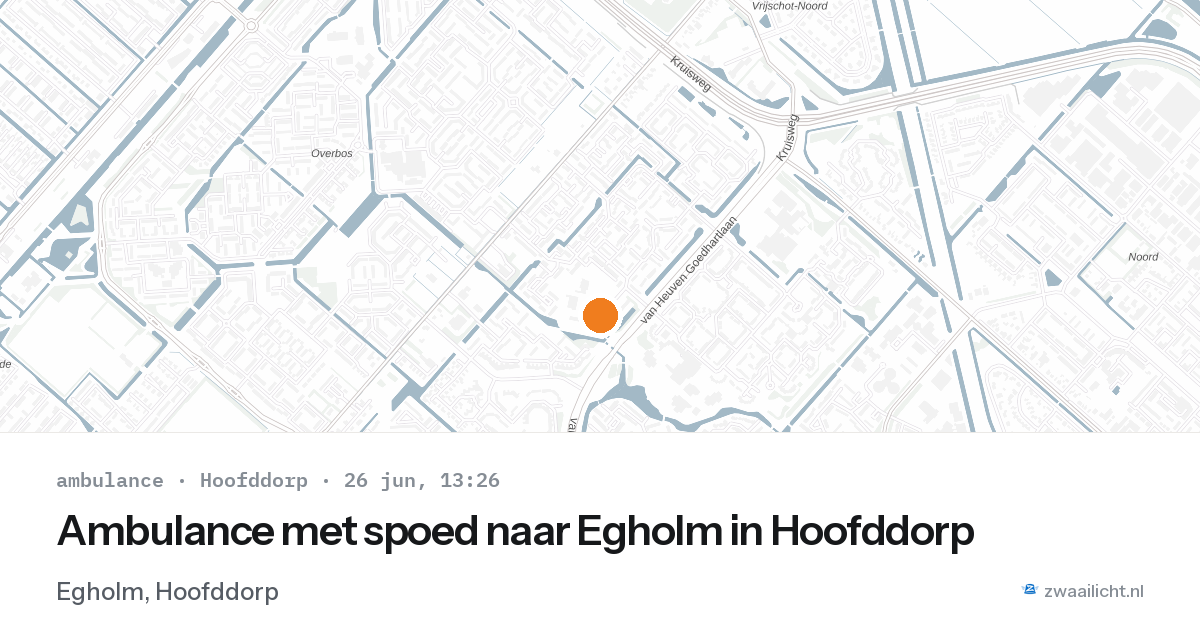 Ambulance met spoed naar Egholm in Hoofddorp — 26 jun 2026